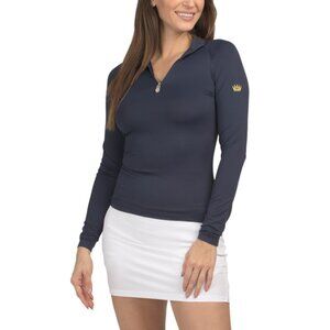 KASTEL DENMARK Navy Upf 30 Long Sleeve Solid Quarter Zip Sun Shirt